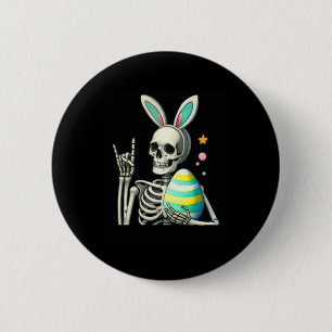 Macaron Rond 5 Cm Lapin squelette de Pâques Rock Hand Rocker Garçons