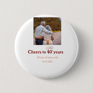Macaron Rond 5 Cm L'arc de Marron salue le mariage de 40 ans