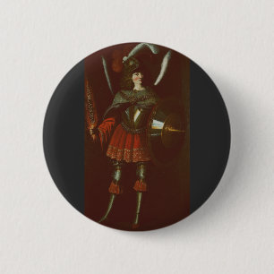 Macaron Rond 5 Cm L'Archange Michel par Francisco de Zurbarán