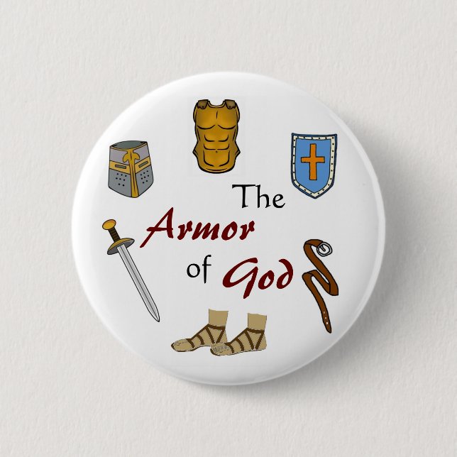Macaron Rond 5 Cm L'armure de Dieu (Devant)