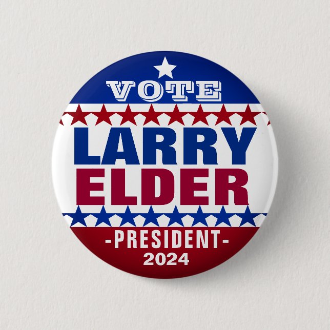 Macaron Rond 5 Cm Larry Elder pour le Bouton Campagne Président 2024 (Devant)