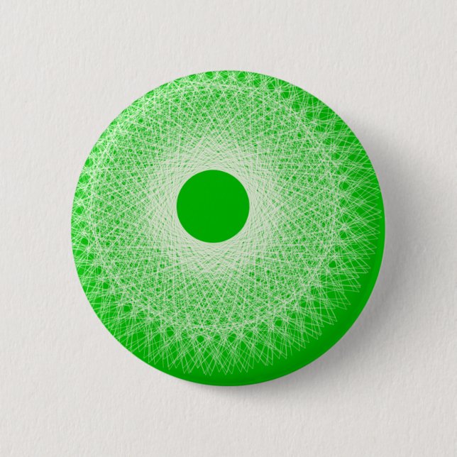 Macaron Rond 5 Cm l'art abstrait vert sonnera votre esprit (Devant)