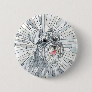 Macaron Rond 5 Cm L'art mosaïque de Schnauzer miniature