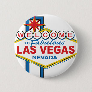 Macaron Rond 5 Cm Las Vegas Retro Sign
