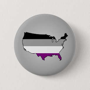 Macaron Rond 5 Cm L'Asexuality colore le bouton checkered de motif