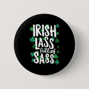 Macaron Rond 5 Cm Lass Irlandais Plein De Jour de la Saint Patrick S