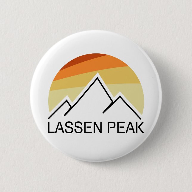 Macaron Rond 5 Cm Lassen Peak California Retro (Devant)