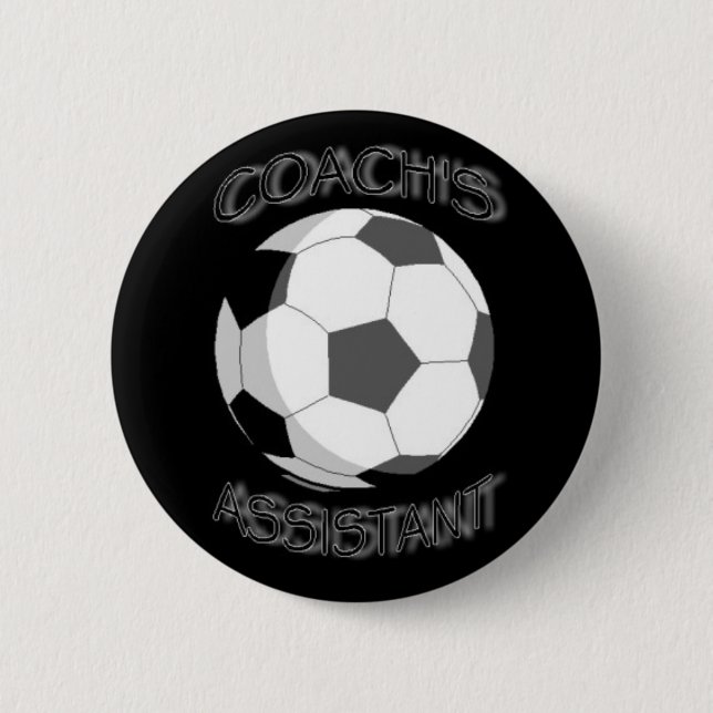 Macaron Rond 5 Cm l'assistant de l'entraîneur du football (Devant)