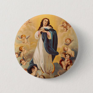 Macaron Rond 5 Cm L'Assomption de la Vierge Marie