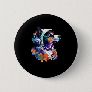 Macaron Rond 5 Cm L'astronaute Dog space Mignonne Amoureux des chien