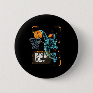 Macaron Rond 5 Cm L'astronaute Dunkin Joue au sketball même dans l'e