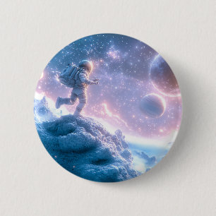 Macaron Rond 5 Cm L'astronaute en saut