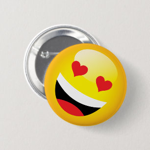 Macaron Rond 5 Cm Laughing Heart Eyes Kawaii Emoji