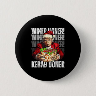 Macaron Rond 5 Cm Lauréat du Dîner de Doner Kebab Dinner Trump Xmas 