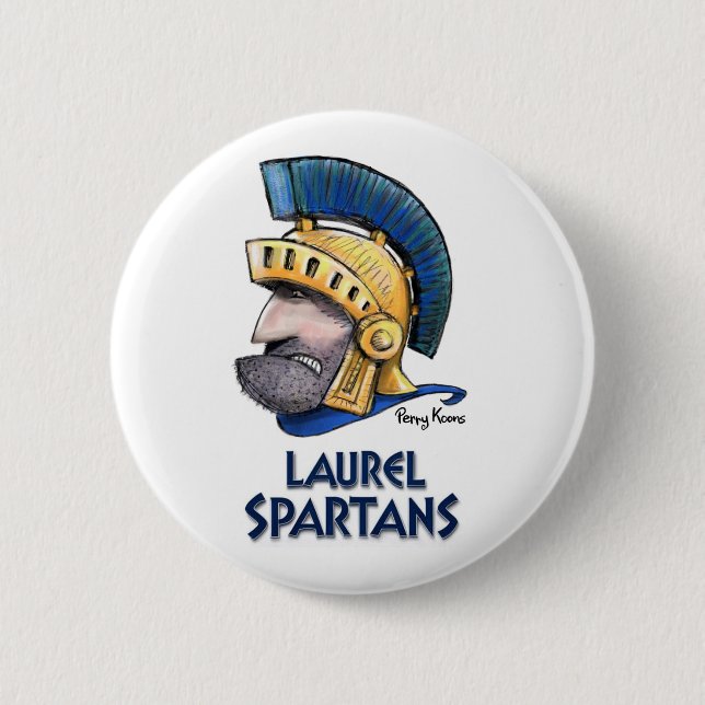 Macaron Rond 5 Cm Laurel High School Spartan Button (Devant)