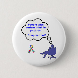Macaron Rond 5 Cm L'autisme/pensent dans les images