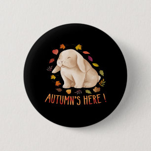 Macaron Rond 5 Cm L'automne dit joli lapin automne c'est l'automne v