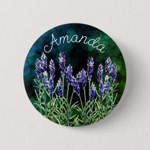 Macaron Rond 5 Cm Lavande peinte avec aquarelles