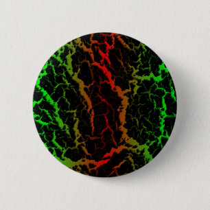 Macaron Rond 5 Cm Lave de l'espace fissuré - Vert/Rouge