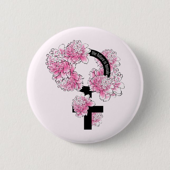 Macaron Rond 5 Cm L'avenir est féminin (Devant)