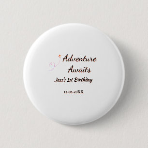 Macaron Rond 5 Cm L'aventure attend planificateur de date de nom d'a