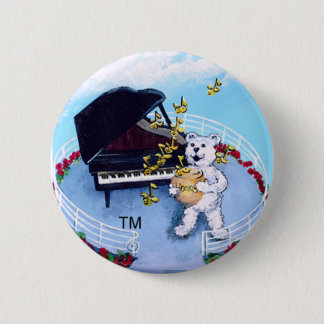 Macaron Rond 5 Cm L'aventure de piano soutient le bouton