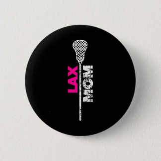Macaron Rond 5 Cm Lax Mom Lacrosse rose Accent