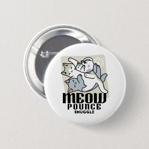 Macaron Rond 5 Cm Laze Furr Days - Cute Lazy Cats Design