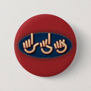Macaron Rond 5 Cm LDS dans l'ASL. bouton