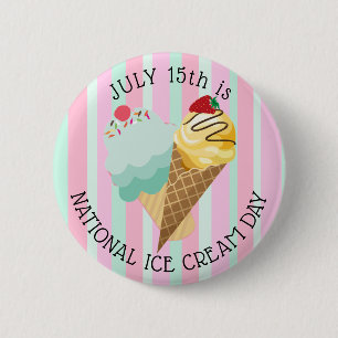Macaron Rond 5 Cm Le 15 juillet est le Bouton national de la crème g