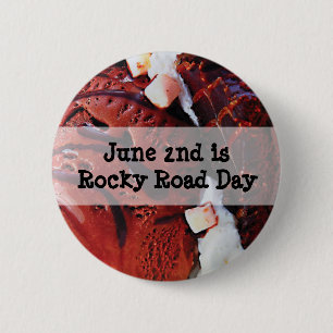 Macaron Rond 5 Cm Le 2 juin est National Rocky Road Day Funny Holida