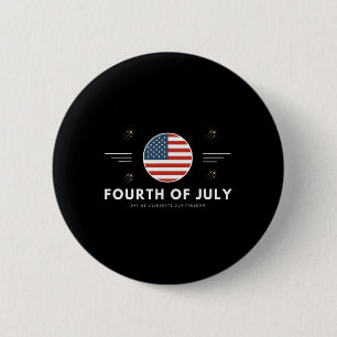 Macaron Rond 5 Cm Le 4 Juillet 4 juillet Drapeau Américain Usa