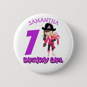 Macaron Rond 5 Cm Le 7ème anniversaire de Little Pirate