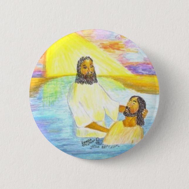 Macaron Rond 5 Cm Le baptême de Jésus (Devant)