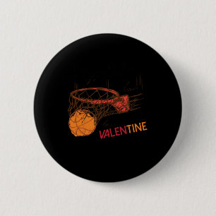 Macaron Rond 5 Cm Le Basket-Ball Est Ma Saint Valentin Pour Les Amat