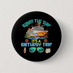 Macaron Rond 5 Cm Le bateau C'est un voyage d'anniversaire