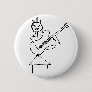 Macaron Rond 5 Cm Le bâton de sourire figure la fille tenant la