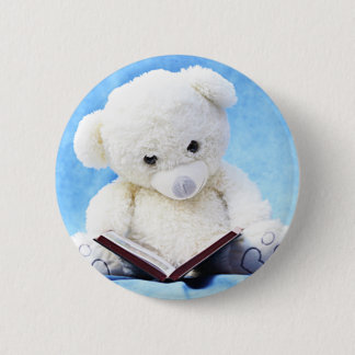 Macaron Rond 5 Cm Le bel ours de nounours blanc a lu le livre