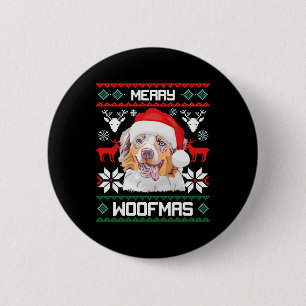 Macaron Rond 5 Cm Le berger australien Merry Woofmas Noël