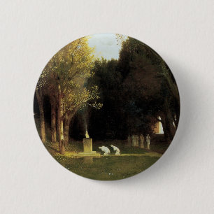Macaron Rond 5 Cm Le bois sacré par Arnold Bocklin, Art Vintage
