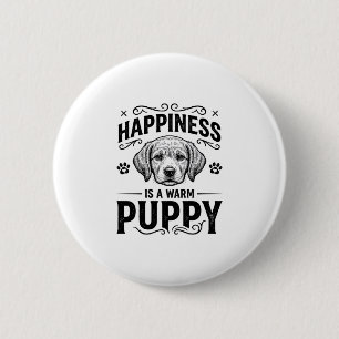 Macaron Rond 5 Cm Le bonheur est un chiot chaud design de t-shirt vi
