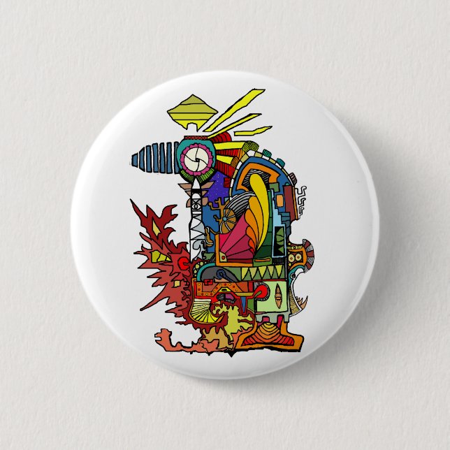 Macaron Rond 5 Cm le bouton de lancement (Devant)