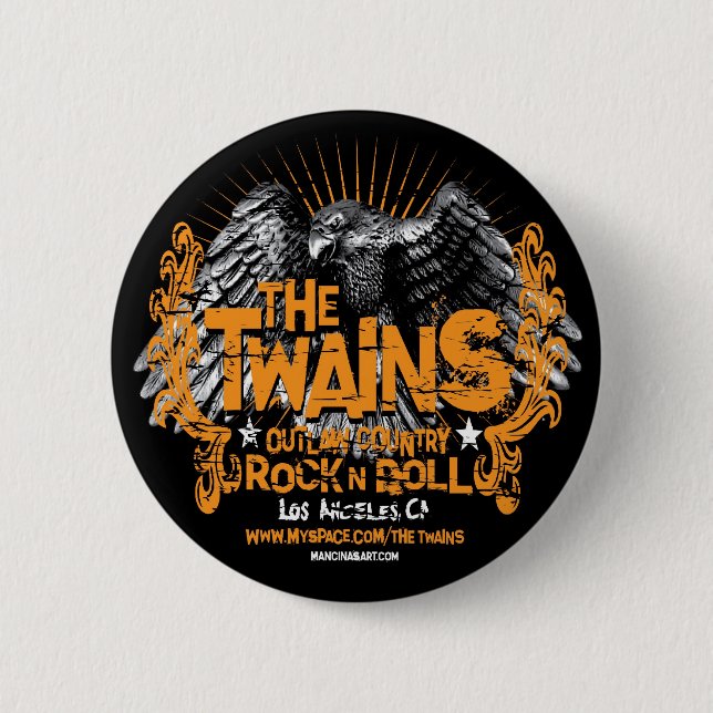 Macaron Rond 5 Cm Le bouton de TWAINS Eagle (Devant)