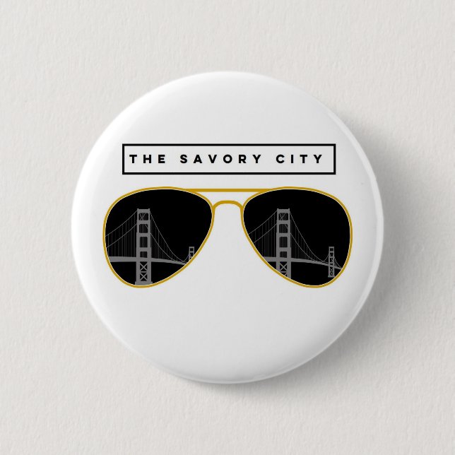Macaron Rond 5 Cm Le bouton Savory City - San Francisco (Devant)
