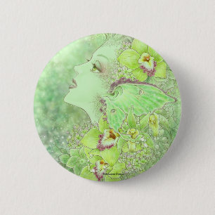 Macaron Rond 5 Cm Le bouton vert de Faery