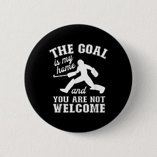Macaron Rond 5 Cm Le But Est Ma Maison - Gardien de Hockey sur Gazon