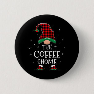 Macaron Rond 5 Cm Le Café Gnome Xmas Famille Correspondant Plaid Chr