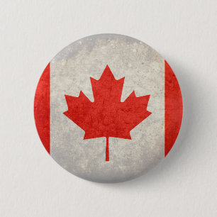 Macaron Rond 5 Cm Le Canada ; Drapeau canadien
