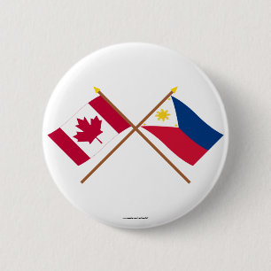 Macaron Rond 5 Cm Le Canada et les drapeaux croisés par Philippines