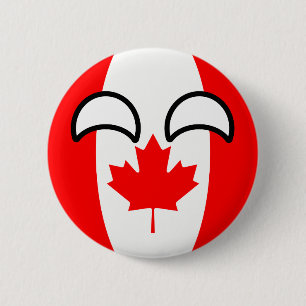 Macaron Rond 5 Cm Le Canada Geeky tendant drôle Countryball